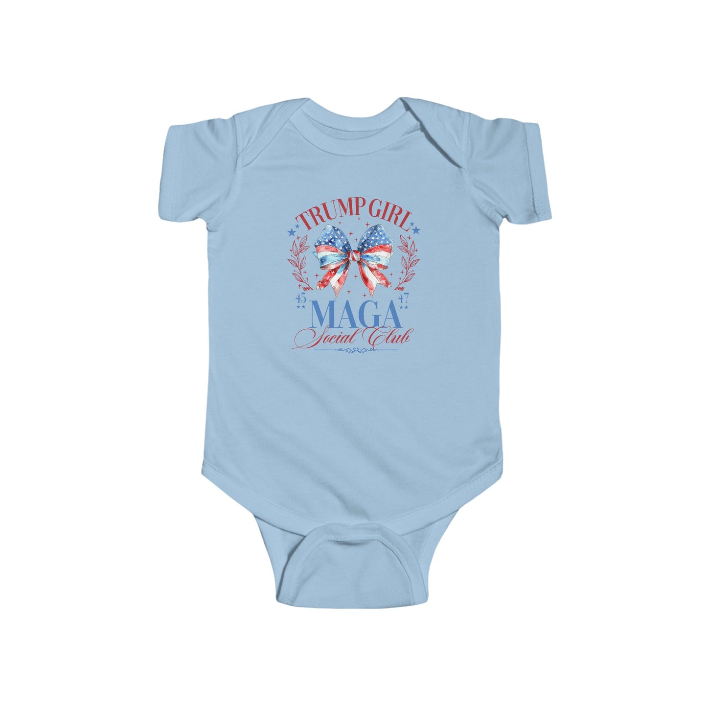 Preppy Social Club Style Trump Girl Infant Onesie, Baby Bodysuit, Conservative Baby Clothing, Republican Baby Outfit, Political Baby Gift