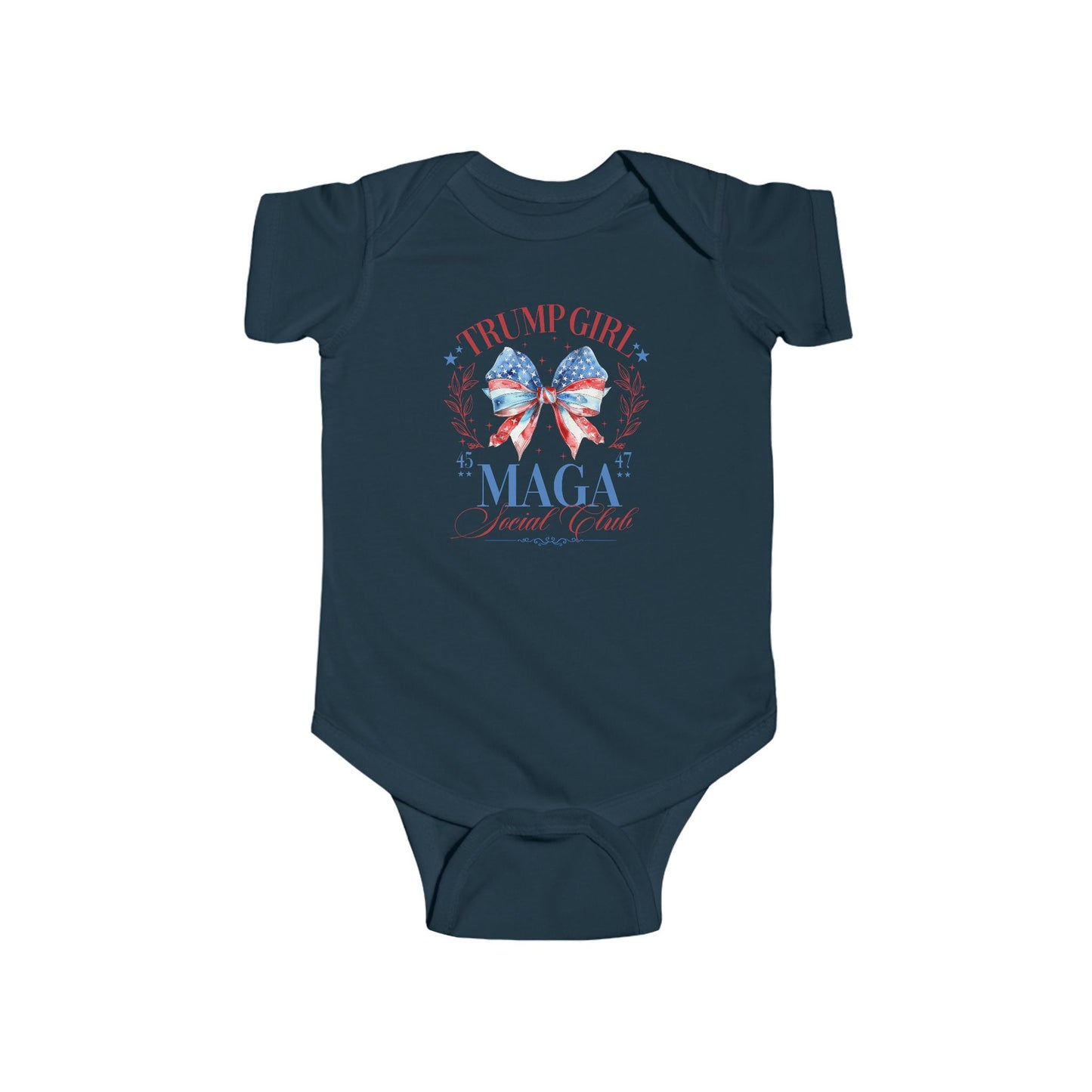 Preppy Social Club Style Trump Girl Infant Onesie, Baby Bodysuit, Conservative Baby Clothing, Republican Baby Outfit, Political Baby Gift
