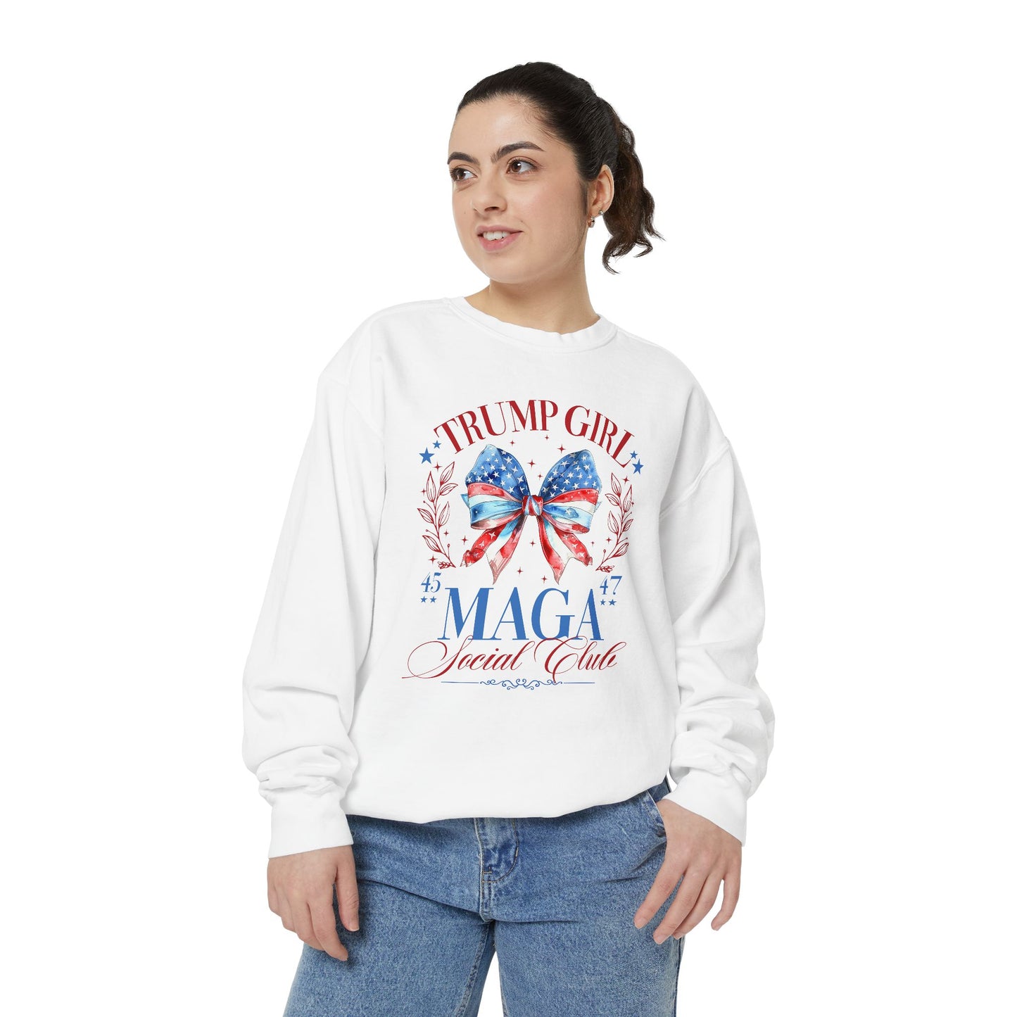 Trump Girl MAGA Social Club Comfort Colors Crewneck Sweatshirt, Gifts for Trump Supporters, Trump Shirt, Trump t-shirt, Trendy Sweatshirt