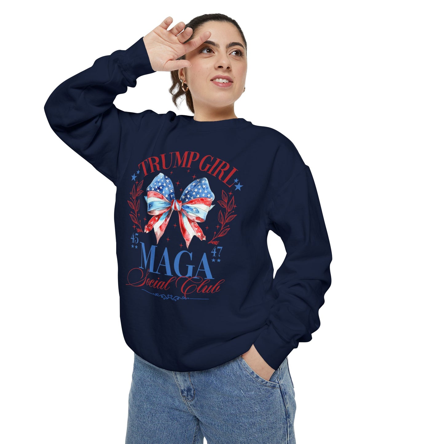 Trump Girl MAGA Social Club Comfort Colors Crewneck Sweatshirt, Gifts for Trump Supporters, Trump Shirt, Trump t-shirt, Trendy Sweatshirt