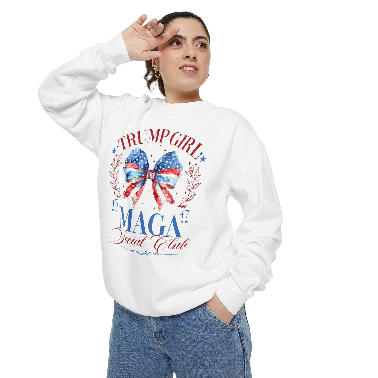 Trump Girl MAGA Social Club Comfort Colors Crewneck Sweatshirt, Gifts for Trump Supporters, Trump Shirt, Trump t-shirt, Trendy Sweatshirt