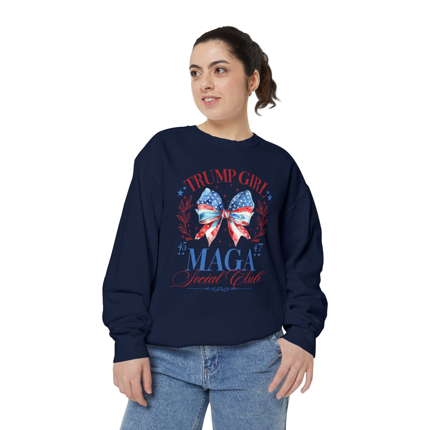 Trump Girl MAGA Social Club Comfort Colors Crewneck Sweatshirt, Gifts for Trump Supporters, Trump Shirt, Trump t-shirt, Trendy Sweatshirt